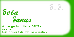 bela hanus business card